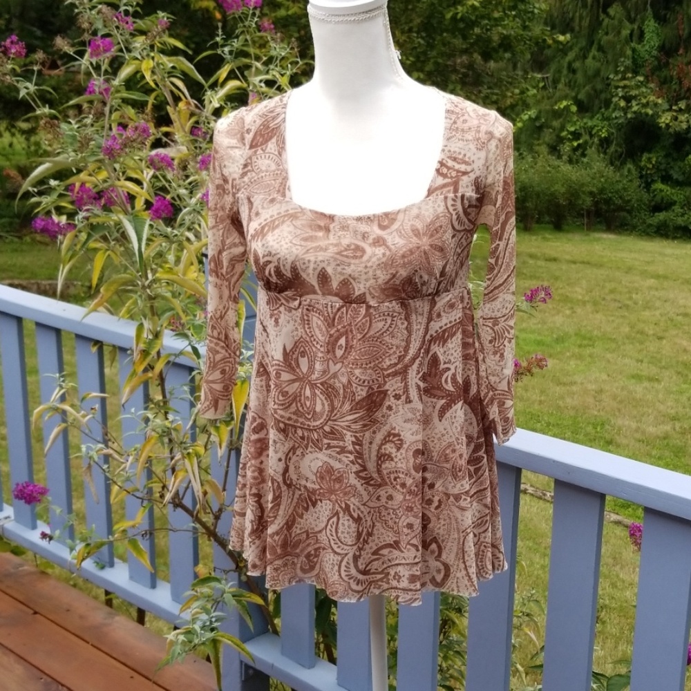 JOHNNY HEAVEN Square-neck Top Sz S